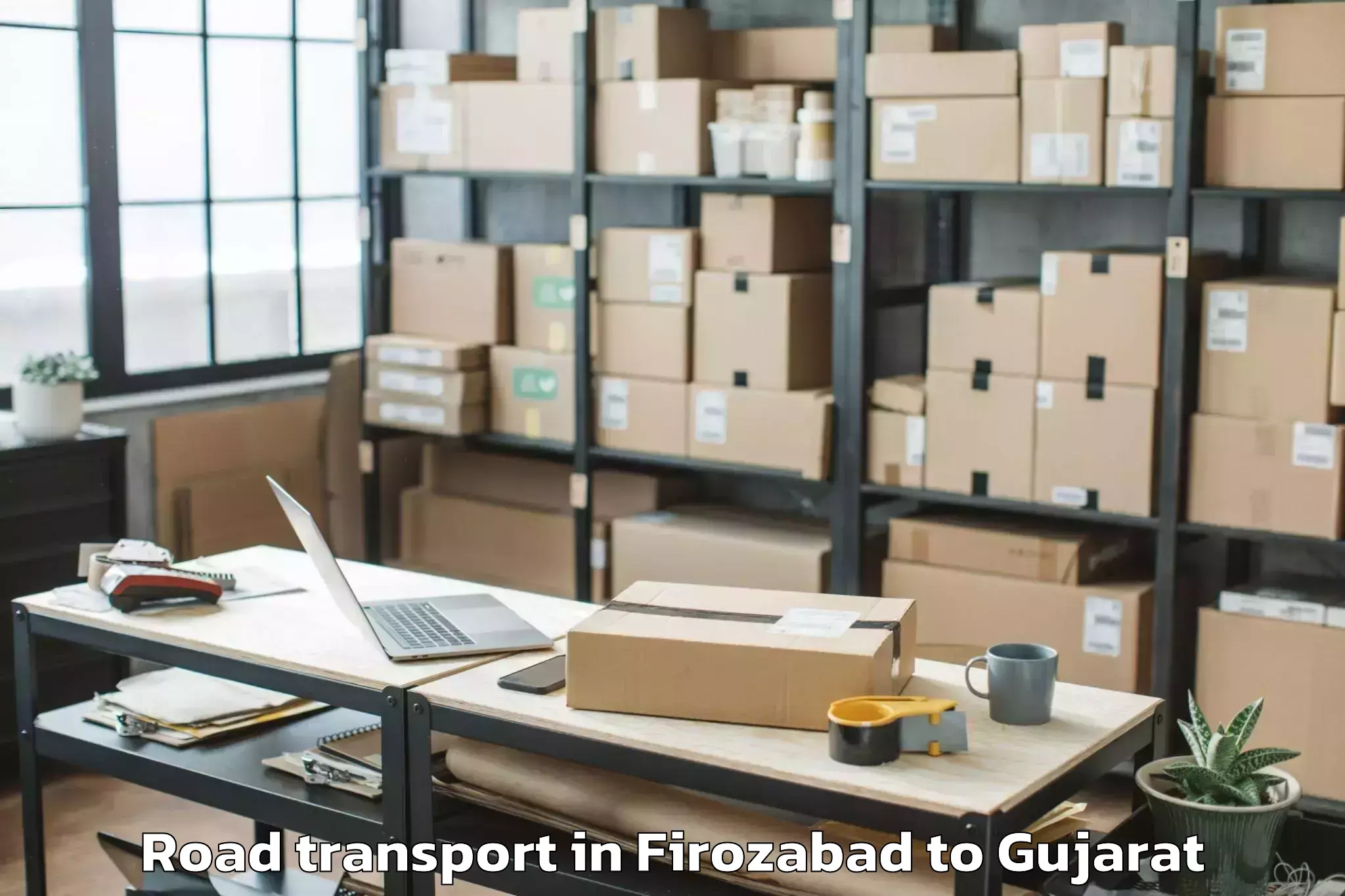 Top Firozabad to Jhagadia Road Transport Available